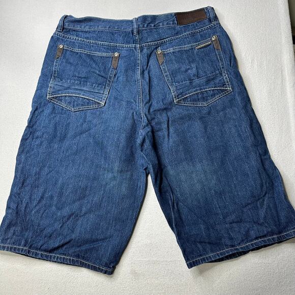 Sean John Mens Size 36 Blue Bermuda Shorts Denim‎ Cotton - Picture 8 of 11